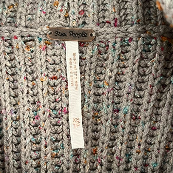 NWT Free People Leo Tunic Silver Gleam Gray Cowl Neck Sweater sz XS - Picture 14 of 14